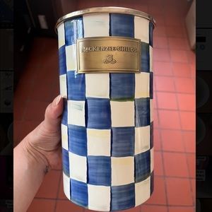 Mackenzie Childs Royal Check Large Utensil Holder